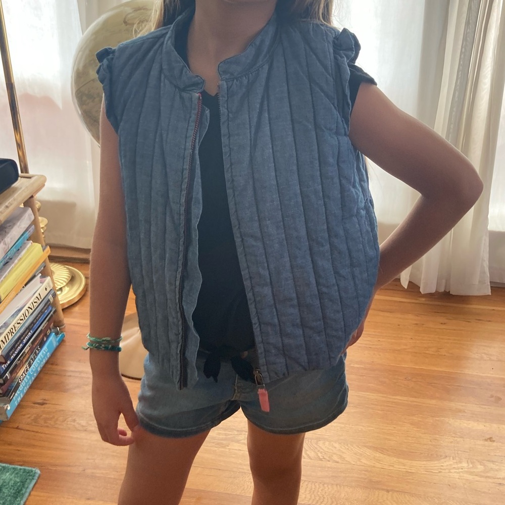 Tea collection jean puffer vest